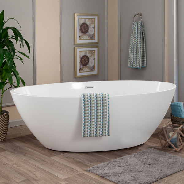 Altair Jolie 69" x 40" Freestanding Soaking Acrylic Bathtub - Luxe Bathroom Vanities