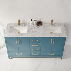 Altair Sutton 60" Double Bathroom Vanity Set Countertop without Mirror - Luxe Bathroom Vanities
