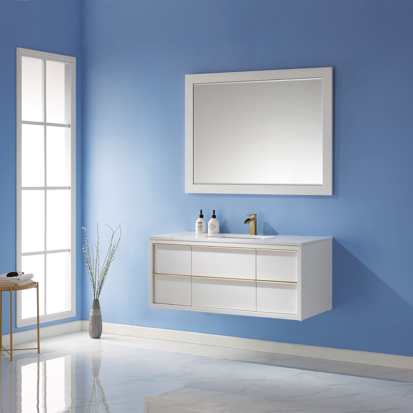 Altair Morgan 48" Single Bathroom Vanity Set Countertop with Mirror - Luxe Bathroom Vanities