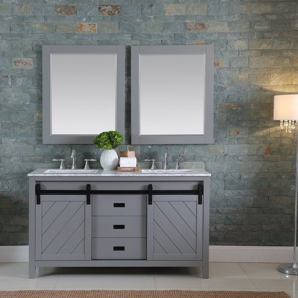 Altair Kinsley 60" Double Bathroom Vanity Set Countertop with Mirror - Luxe Bathroom Vanities