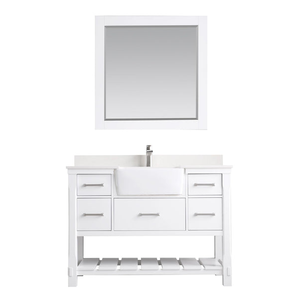 Altair Georgia 48" Single Bathroom Vanity Set Farmhouse Basin with Mirror - Luxe Bathroom Vanities