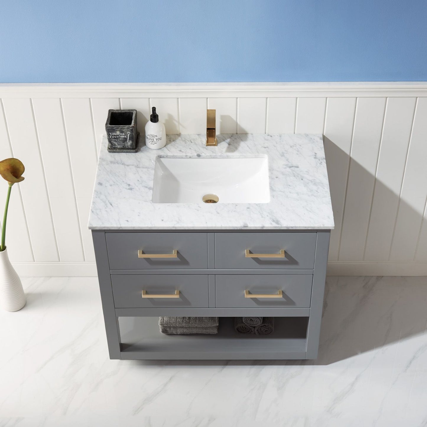 Altair Remi 36" Single Bathroom Vanity Set Countertop without Mirror - Luxe Bathroom Vanities