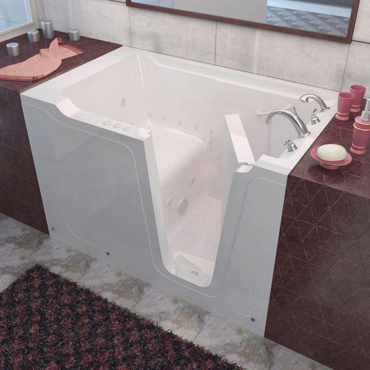 MediTub Walk-In 36 x 60 Right Drain White Whirlpool & Air Jetted Walk-In Bathtub - Luxe Bathroom Vanities Luxury Bathroom Fixtures Bathroom Furniture