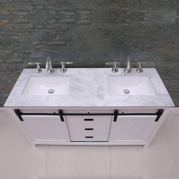 Altair Kinsley 60" Double Bathroom Vanity Set Countertop without Mirror - Luxe Bathroom Vanities