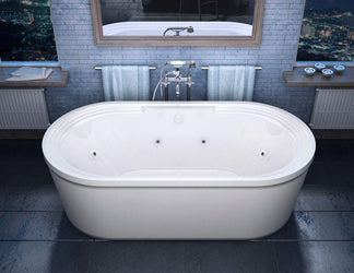 Atlantis Whirlpools Royale 34 x 67 Oval Freestanding Whirlpool Jetted Bathtub - Luxe Bathroom Vanities Luxury Bathroom Fixtures Bathroom Furniture