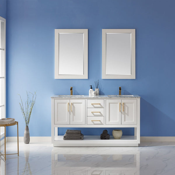 Altair Remi 60" Double Bathroom Vanity Set Countertop with Mirror - Luxe Bathroom Vanities