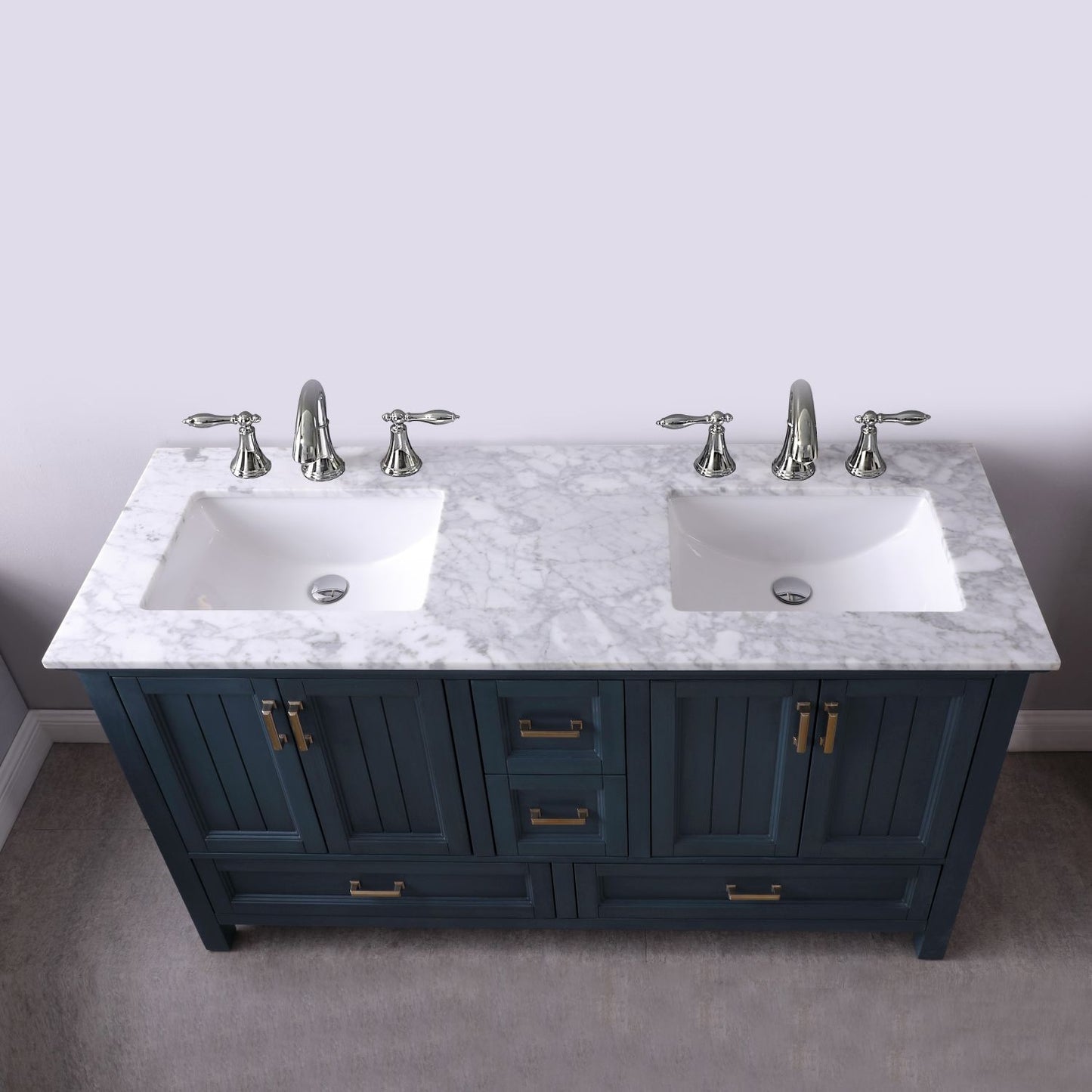 Altair Isla 60" Double Bathroom Vanity Set Countertop without Mirror - Luxe Bathroom Vanities