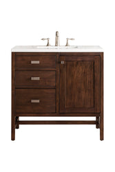 James Martin Addison 36" Single Vanity Cabinet with 3 CM Countertop - Luxe Bathroom Vanities