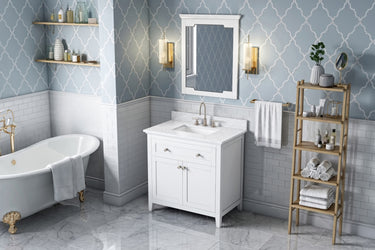Hardware Resources Jeffrey Alexander 36" Chatham Vanity, undermount rectangle bowl - Luxe Bathroom Vanities