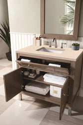 James Martin Chicago 36" Whitewashed Walnut Single Vanity with 3 CM Countertop - Luxe Bathroom Vanities