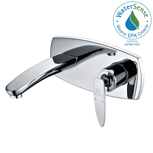 Voce Series Single-Handle Wall Mount Bathroom Faucet in Polished Chrome - Luxe Bathroom Vanities