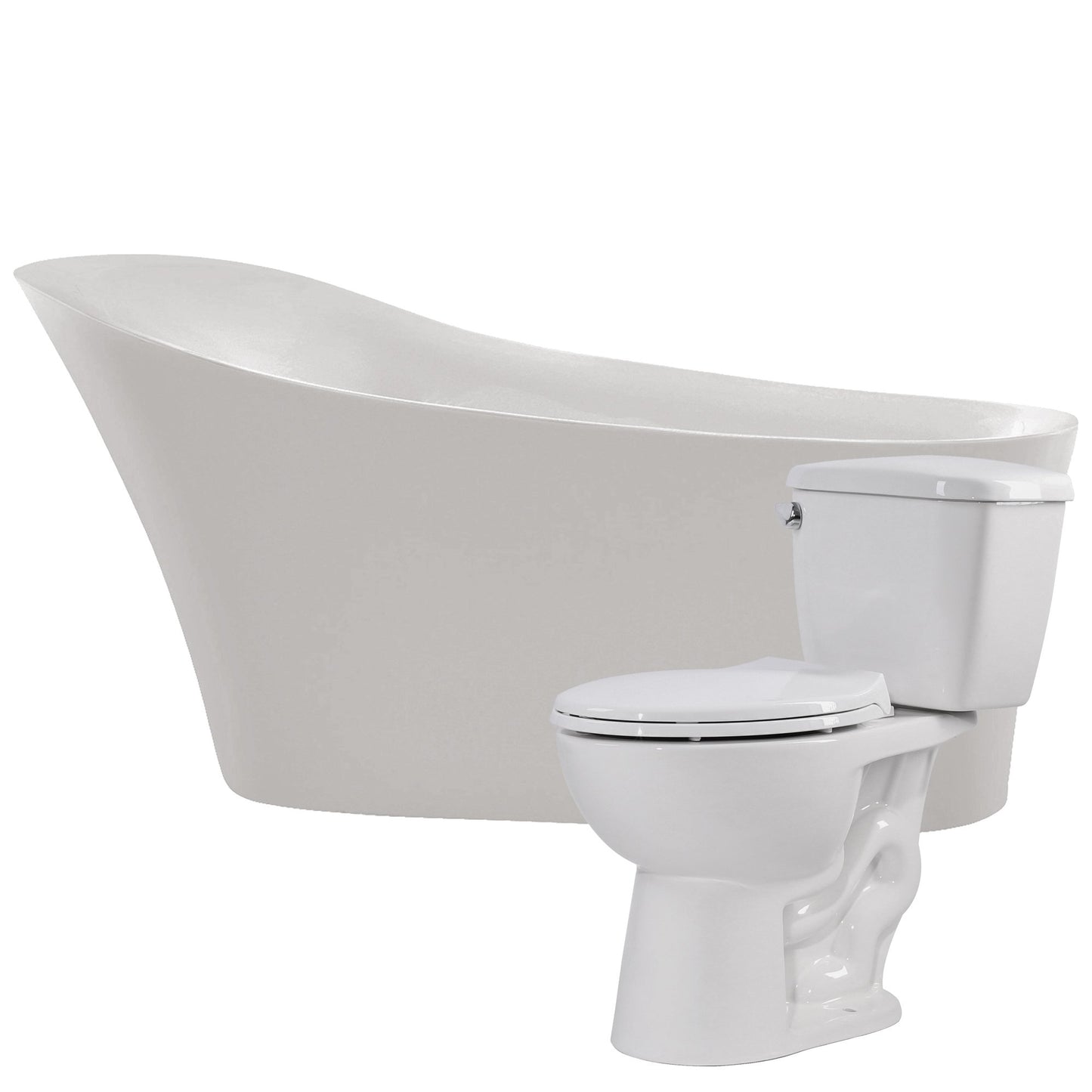 Maple 67 in. Acrylic Soaking Bathtub with Cavalier 2-piece 1.28 GPF Single Flush Toilet - Luxe Bathroom Vanities Luxury Bathroom Fixtures Bathroom Furniture
