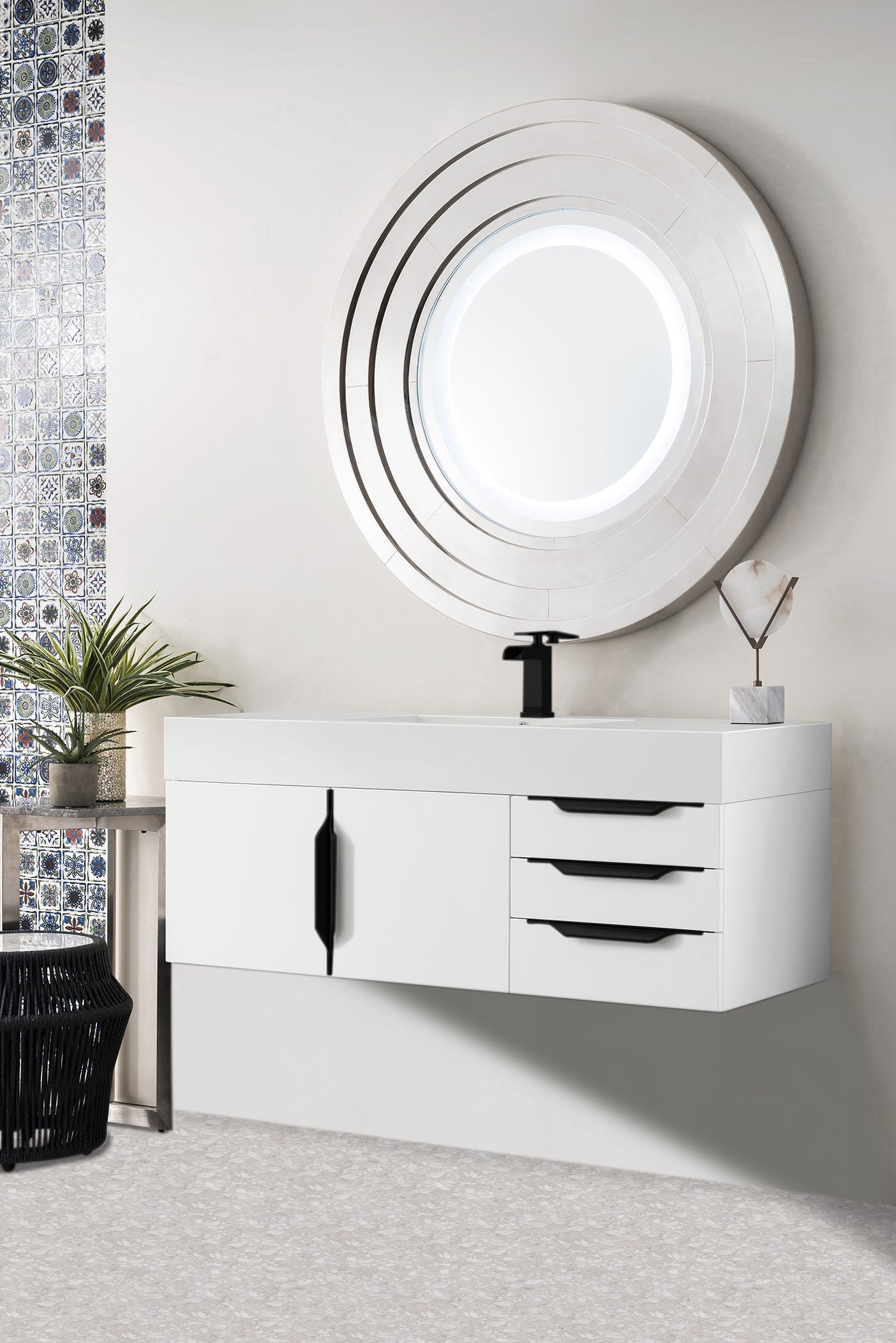 James Martin Mercer Island 48" Single Vanity with Glossy Composite Top - Luxe Bathroom Vanities