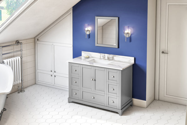 Hardware Resources Jeffrey Alexander 48" Addington Vanity, undermount rectangle bowl - Luxe Bathroom Vanities