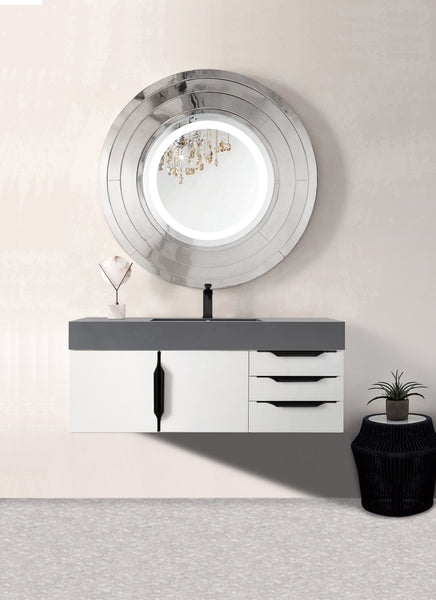 James Martin Mercer Island 48" Single Vanity with Glossy Composite Top - Luxe Bathroom Vanities