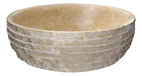 Desert Chalice Natural Stone Vessel Sink in Classic Cream - Luxe Bathroom Vanities