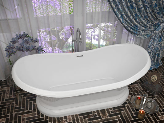 Ruby 5.9 ft. Acrylic Flatbottom Non-Whirlpool Bathtub-White - Luxe Bathroom Vanities Luxury Bathroom Fixtures Bathroom Furniture
