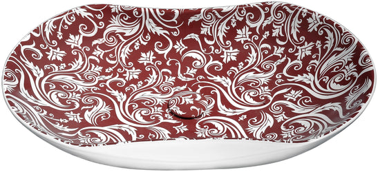 Fleur Ecarlate Ceramic Vessel Sink in Crimson Finish - Luxe Bathroom Vanities