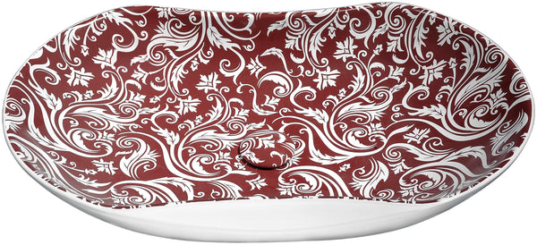Fleur Ecarlate Ceramic Vessel Sink in Crimson Finish - Luxe Bathroom Vanities