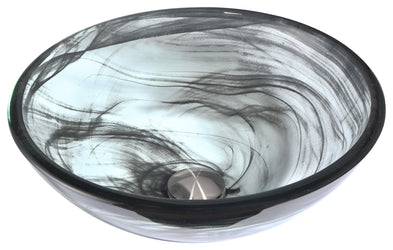 Mezzo Series Deco-Glass Vessel Sink in Slumber Wisp with Enti Faucet - Luxe Bathroom Vanities