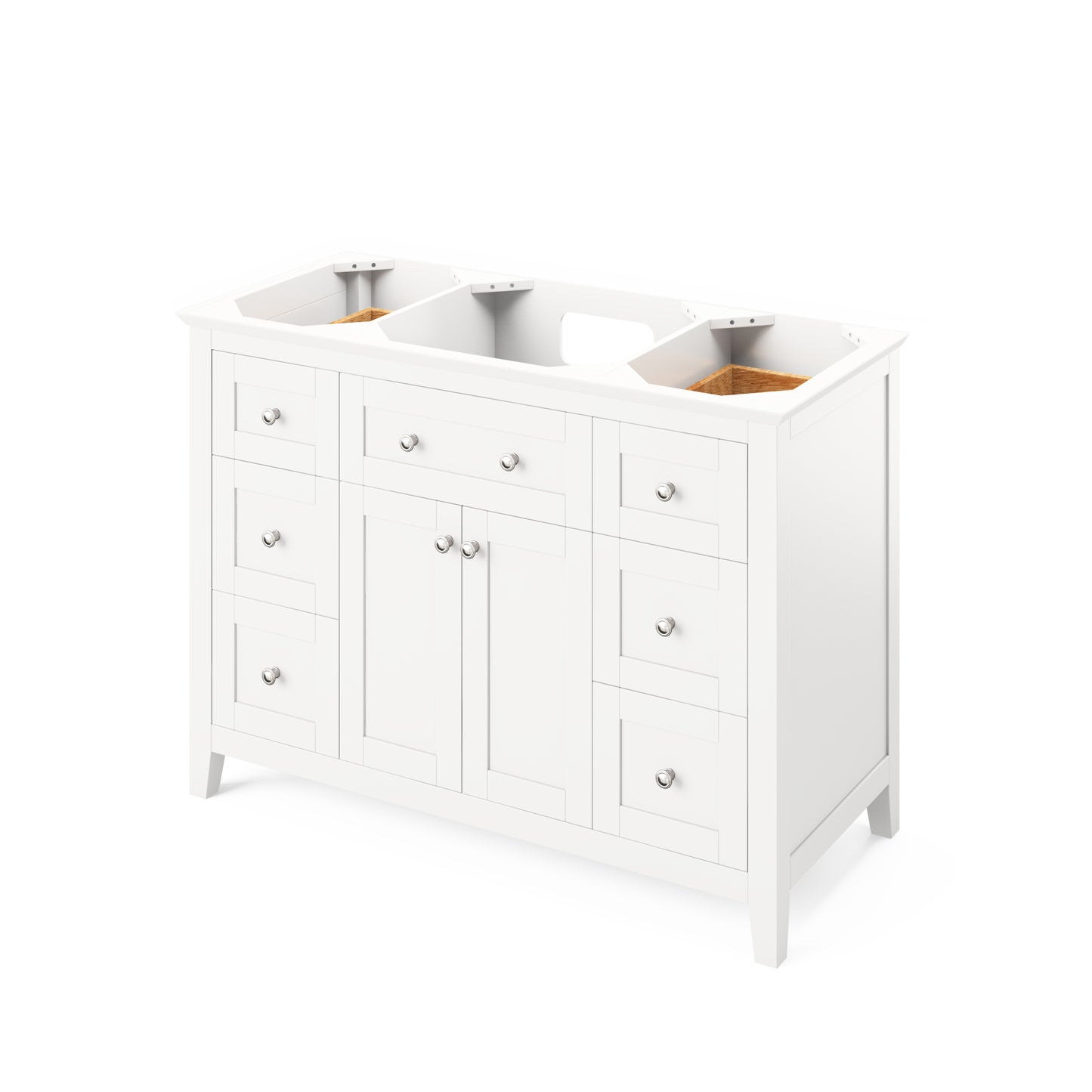 Hardware Resources Jeffrey Alexander 48" Chatham Vanity, undermount rectangle bowl - Luxe Bathroom Vanities