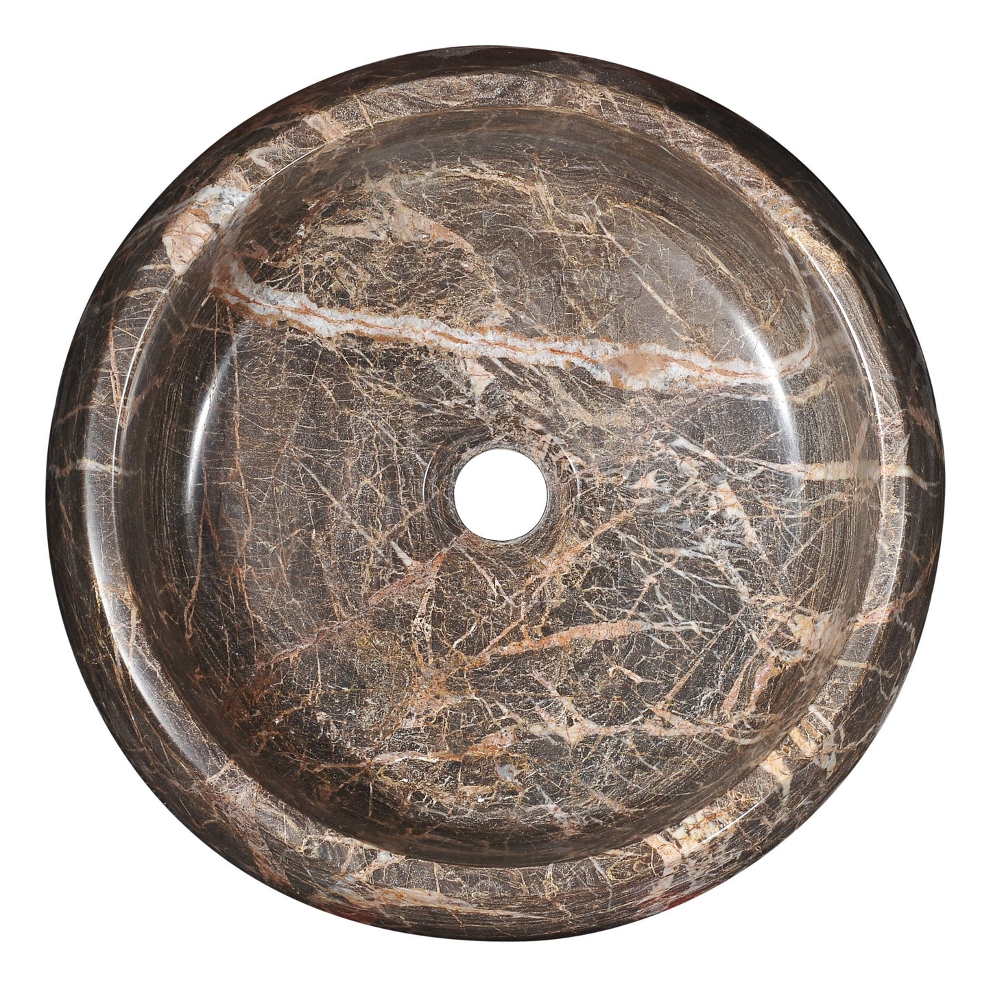 Vestal Crown Natural Stone Vessel in Khaki Coffee - Luxe Bathroom Vanities