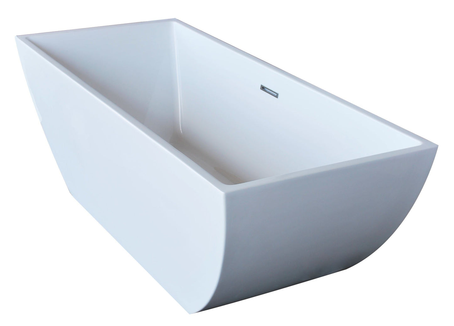 Rook 5.6 ft. Acrylic Center Drain Freestanding Bathtub in Glossy White - Luxe Bathroom Vanities Luxury Bathroom Fixtures Bathroom Furniture