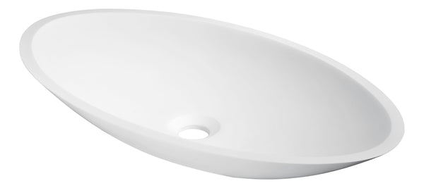 Achillies Man Made Stone Vessel Sink in White - Luxe Bathroom Vanities