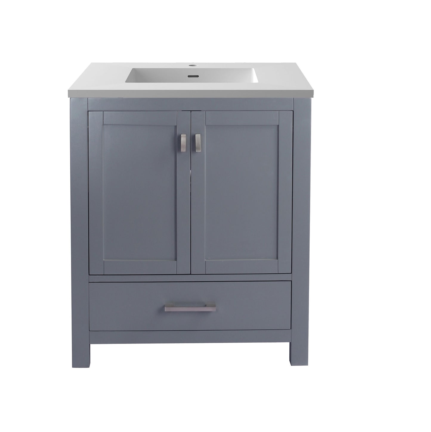 Wilson 30 - Cabinet with VIVA Stone Solid Surface Countertop - Luxe Bathroom Vanities Luxury Bathroom Fixtures Bathroom Furniture