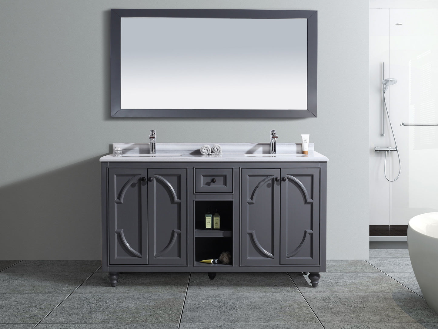 Odyssey - 60 - Cabinet with Counter - Luxe Bathroom Vanities Luxury Bathroom Fixtures Bathroom Furniture