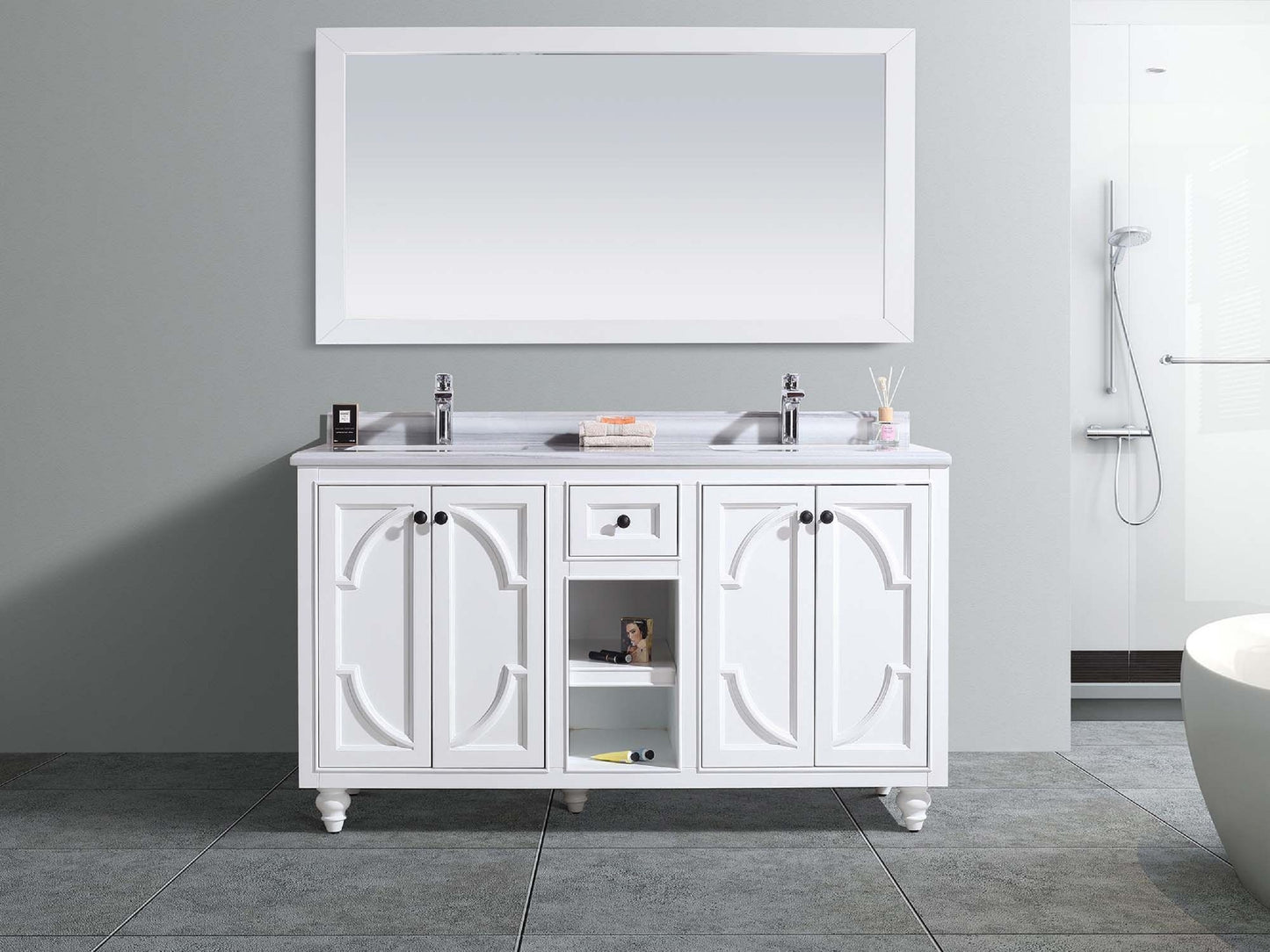 Odyssey - 60 - Cabinet with Counter - Luxe Bathroom Vanities Luxury Bathroom Fixtures Bathroom Furniture