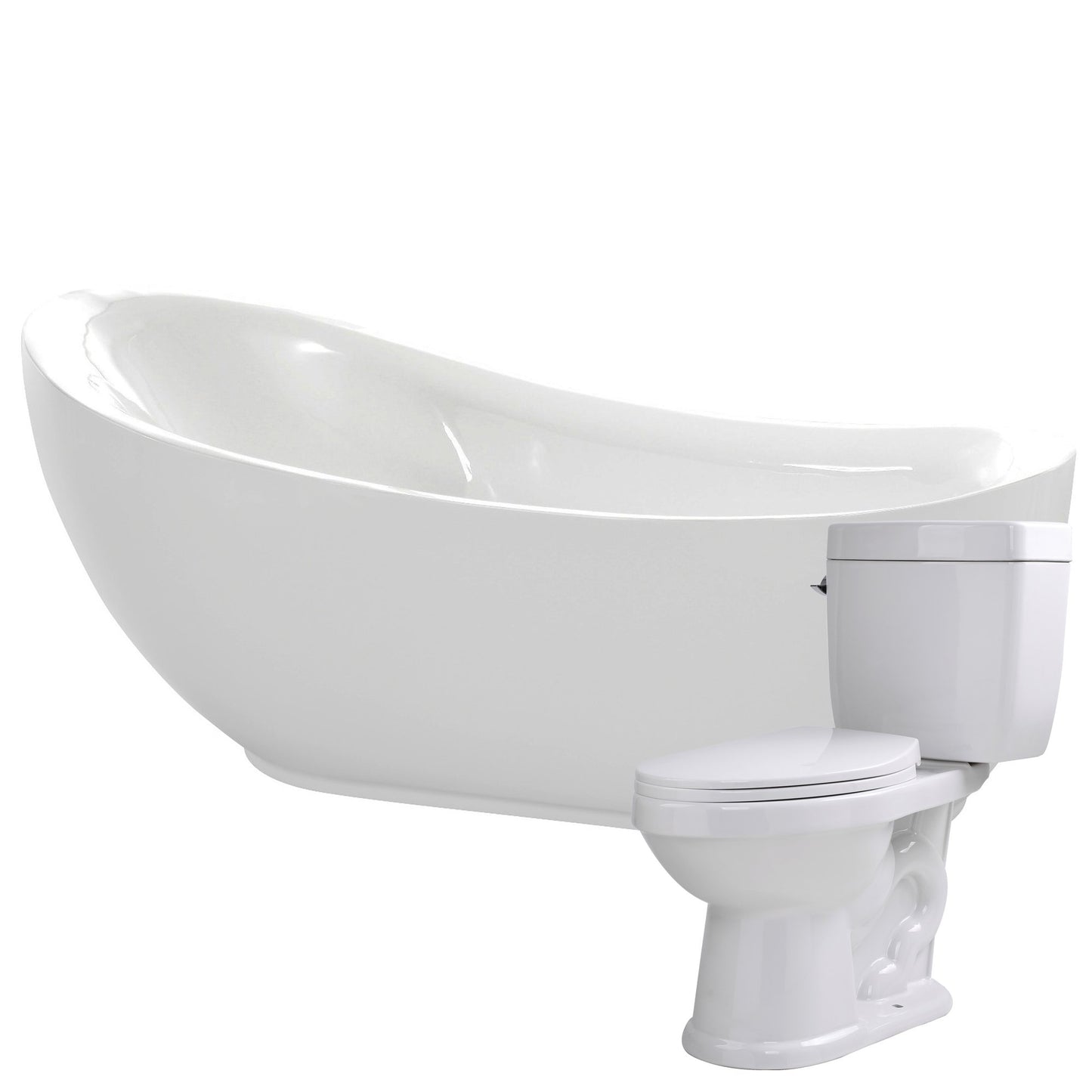 Talyah 71 in. Acrylic Soaking Bathtub with Talos 2-piece 1.6 GPF Single Flush Toilet - Luxe Bathroom Vanities Luxury Bathroom Fixtures Bathroom Furniture