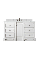 James Martin De Soto 60" Bright White Single Vanity with 3 CM Countertop - Luxe Bathroom Vanities