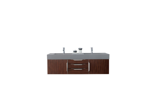 James Martin Mercer Island 59" Double Vanity with Glossy Composite Top - Luxe Bathroom Vanities