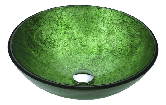 Posh Series Deco-Glass Vessel Sink in Celestial Green - Luxe Bathroom Vanities