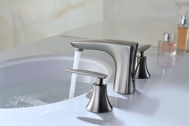 Chord Series 8 in. Widespread 2-Handle Low-Arc Bathroom Faucet - Luxe Bathroom Vanities