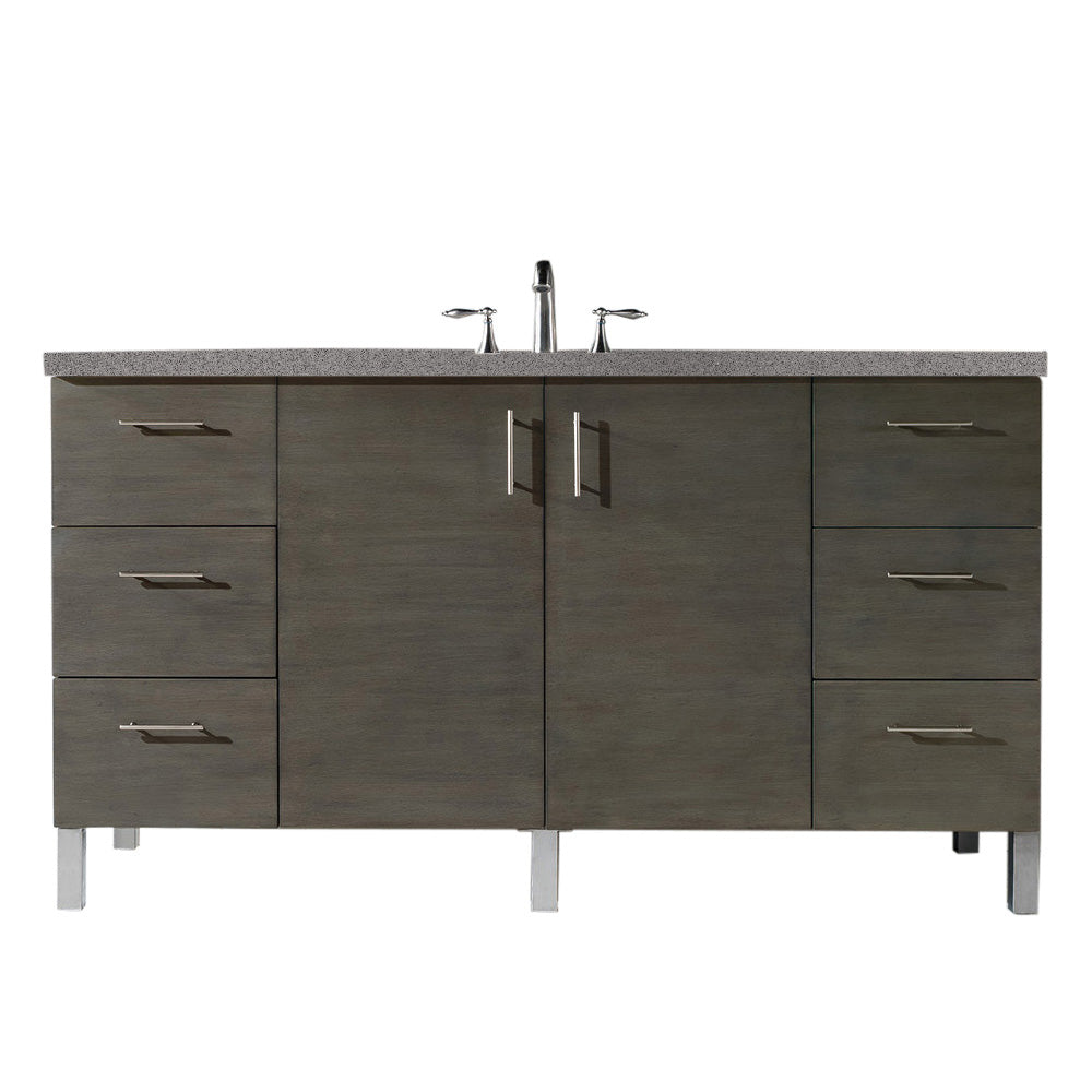 James Martin Metropolitan 60" Single Vanity with 3 CM Countertop - Luxe Bathroom Vanities