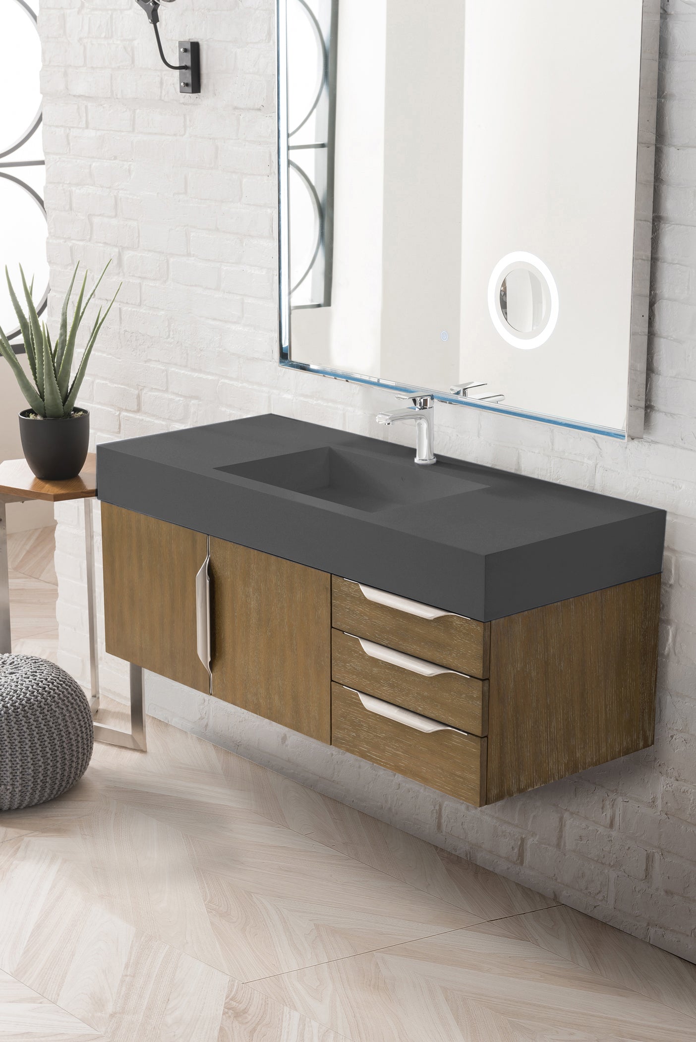 James Martin Mercer Island 48" Single Vanity with Glossy Composite Top - Luxe Bathroom Vanities