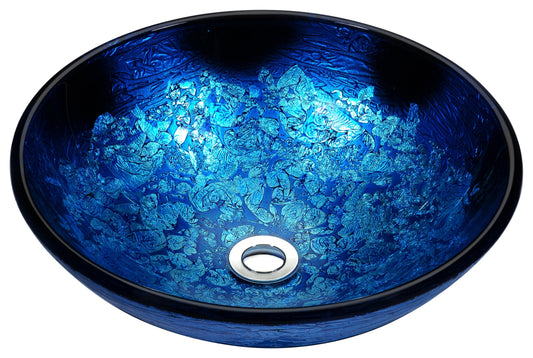 Stellar Series Deco-Glass Vessel Sink in Blue Blaze - Luxe Bathroom Vanities