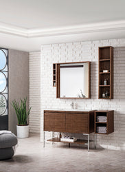 James Martin Milan 47.3" Single Vanity Cabinet with Countertop and Metal Base - Luxe Bathroom Vanities