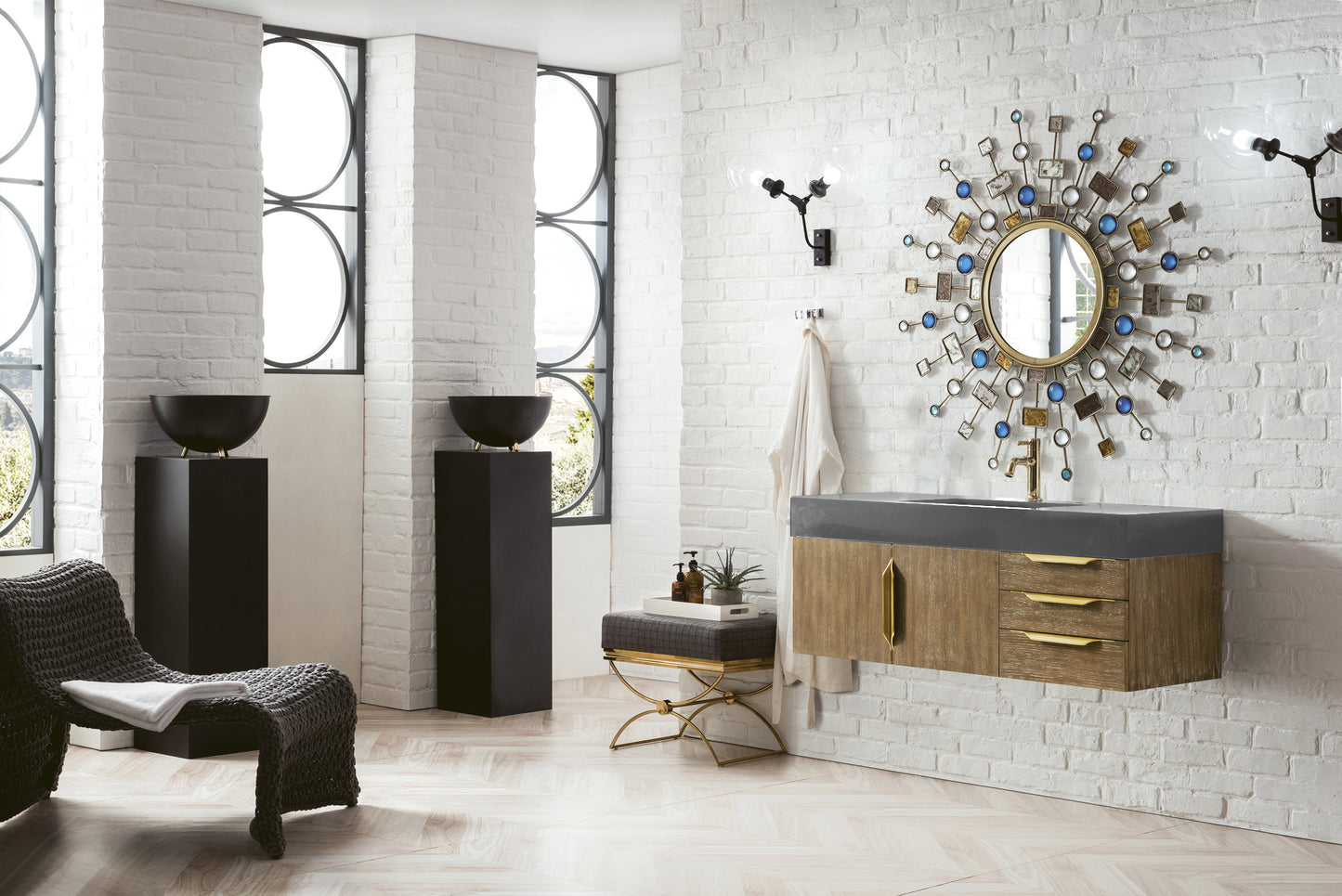 James Martin Mercer Island 48" Single Vanity with Glossy Composite Top - Luxe Bathroom Vanities