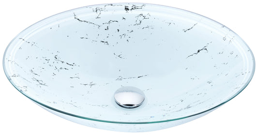 Marbela Series Vessel Sink in Marbled White - Luxe Bathroom Vanities