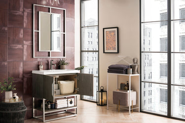 James Martin Columbia 31.5" Single Vanity with Composite Countertop and Metal Base - Luxe Bathroom Vanities