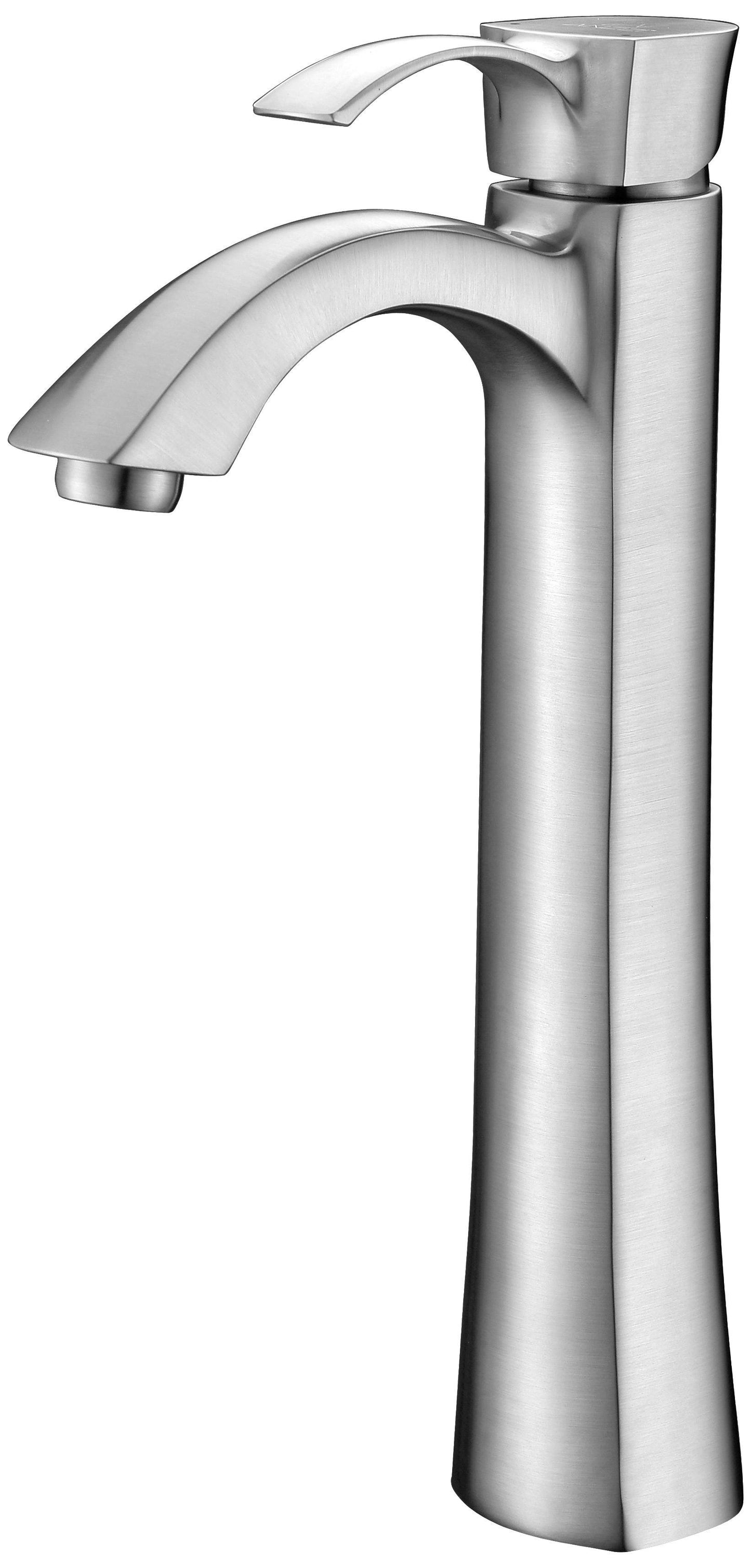 Mezzo Series Deco-Glass Vessel Sink in Slumber Wisp with Harmony Faucet - Luxe Bathroom Vanities