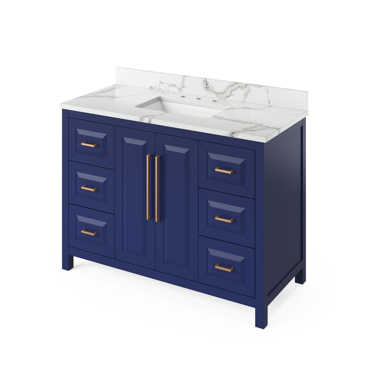 Hardware Resources Jeffrey Alexander 48" Cade Vanity, undermount rectangle bowl - Luxe Bathroom Vanities