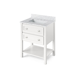 Hardware Resources Jeffrey Alexander 30" Adler Vanity, undermount rectangle bowl - Luxe Bathroom Vanities