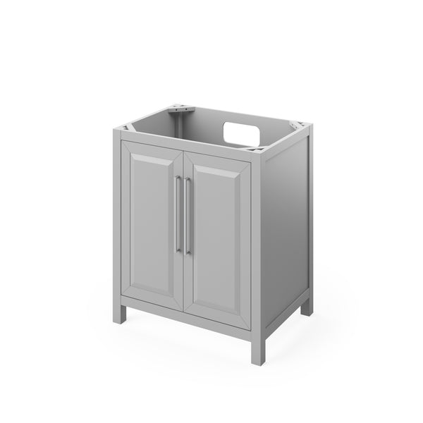 Hardware Resources Jeffrey Alexander 30" Cade Vanity, undermount rectangle bowl - Luxe Bathroom Vanities