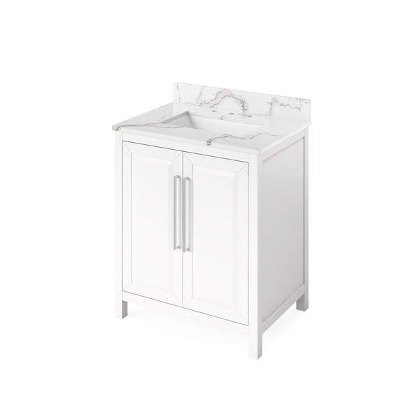 Hardware Resources Jeffrey Alexander 30" Cade Vanity, undermount rectangle bowl - Luxe Bathroom Vanities