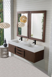 James Martin Mercer Island 59" Double Vanity with Glossy Composite Top - Luxe Bathroom Vanities