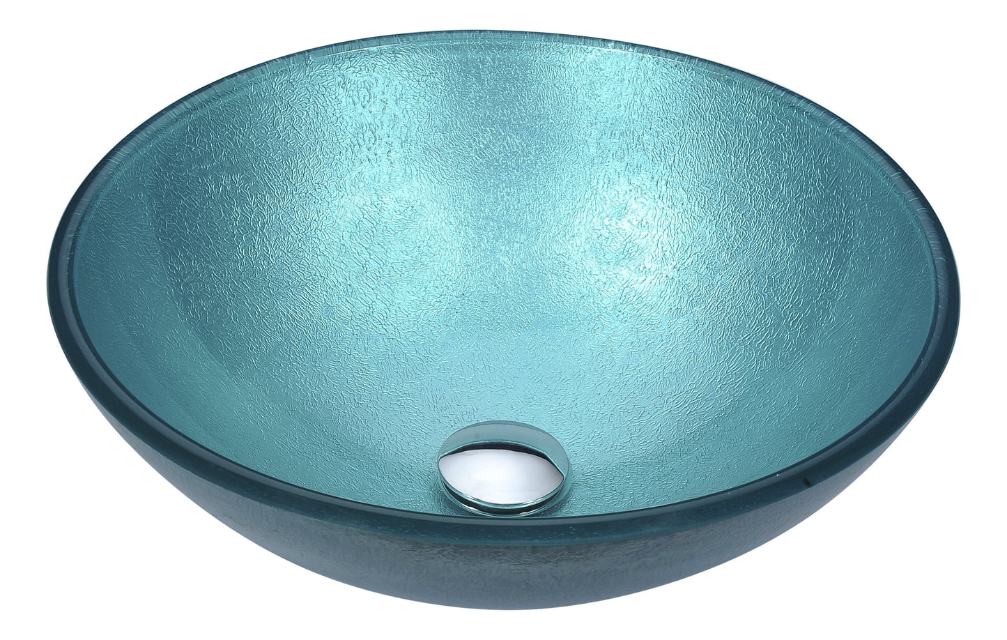 Posh Series Deco-Glass Vessel Sink in Coral Blue - Luxe Bathroom Vanities